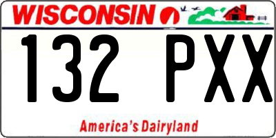 WI license plate 132PXX