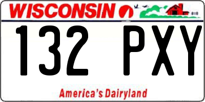 WI license plate 132PXY
