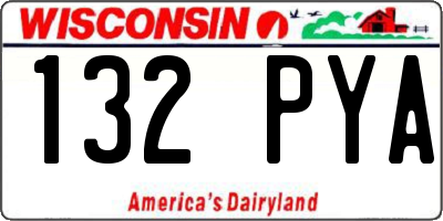 WI license plate 132PYA