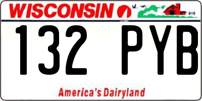 WI license plate 132PYB