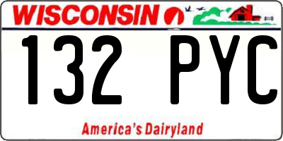 WI license plate 132PYC