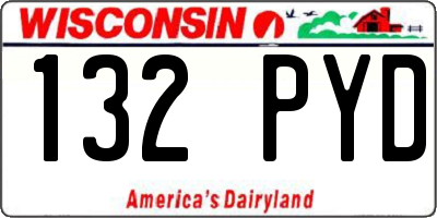 WI license plate 132PYD