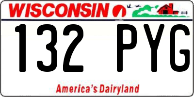 WI license plate 132PYG