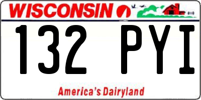 WI license plate 132PYI