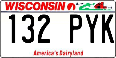 WI license plate 132PYK