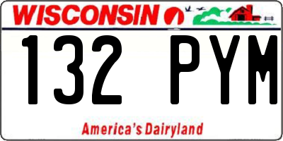 WI license plate 132PYM