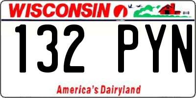 WI license plate 132PYN