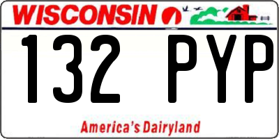 WI license plate 132PYP