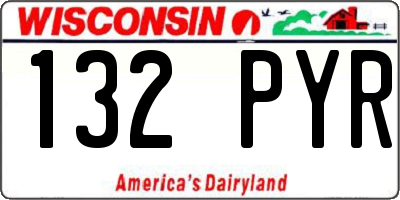 WI license plate 132PYR