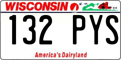 WI license plate 132PYS