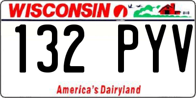 WI license plate 132PYV