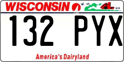 WI license plate 132PYX