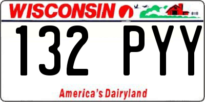 WI license plate 132PYY