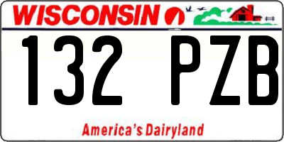 WI license plate 132PZB