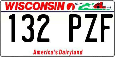 WI license plate 132PZF