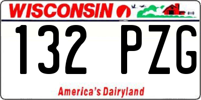 WI license plate 132PZG