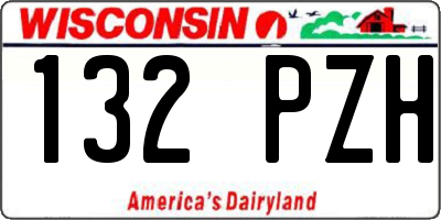 WI license plate 132PZH