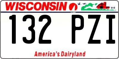 WI license plate 132PZI