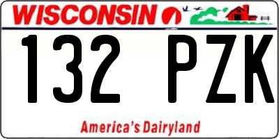WI license plate 132PZK