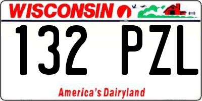 WI license plate 132PZL