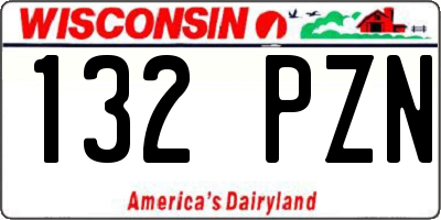 WI license plate 132PZN