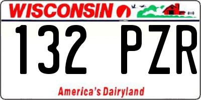 WI license plate 132PZR