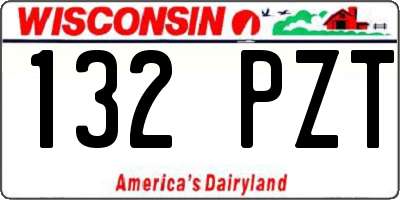 WI license plate 132PZT