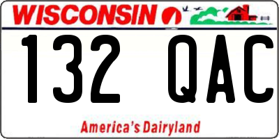 WI license plate 132QAC