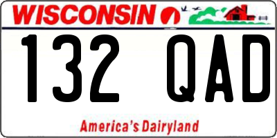 WI license plate 132QAD