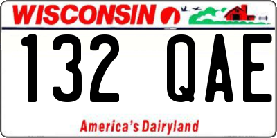 WI license plate 132QAE