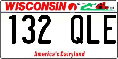WI license plate 132QLE