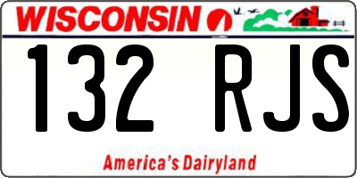 WI license plate 132RJS