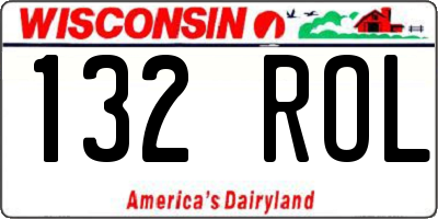 WI license plate 132ROL