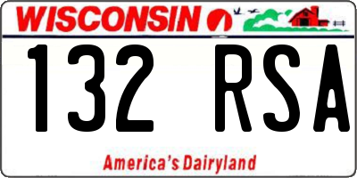 WI license plate 132RSA