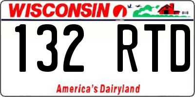 WI license plate 132RTD