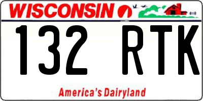 WI license plate 132RTK