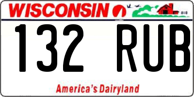 WI license plate 132RUB