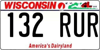 WI license plate 132RUR