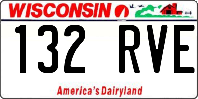 WI license plate 132RVE