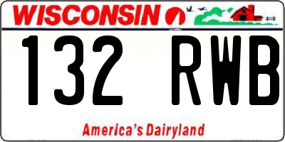 WI license plate 132RWB
