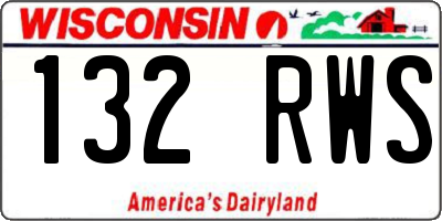 WI license plate 132RWS