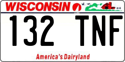 WI license plate 132TNF