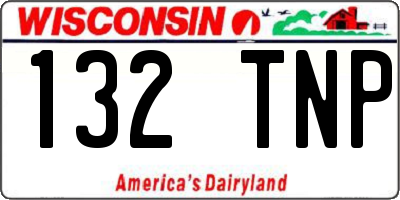WI license plate 132TNP