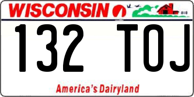WI license plate 132TOJ