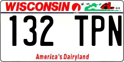 WI license plate 132TPN