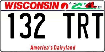 WI license plate 132TRT