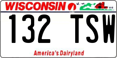 WI license plate 132TSW