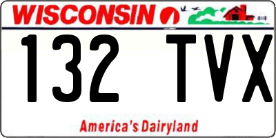 WI license plate 132TVX