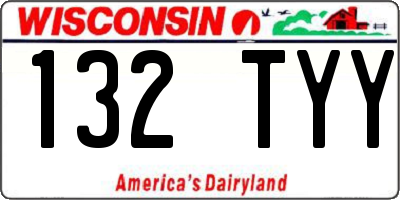 WI license plate 132TYY