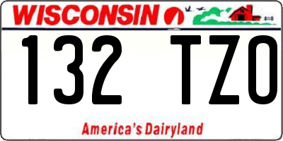 WI license plate 132TZO